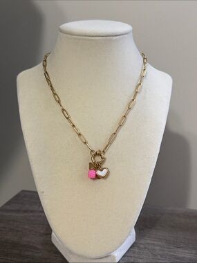 Paper Clip Spring Closure Charm Necklace